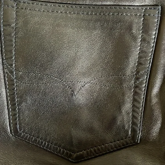 Ralph Lauren Butter Soft Black Leather Jeans, size 31 - Picture 5 of 6